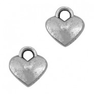 Metalen Bedel Hart met oog 8x7mm Antiek zilver 